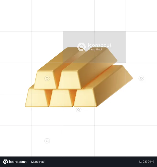 Gold Bars  3D Icon