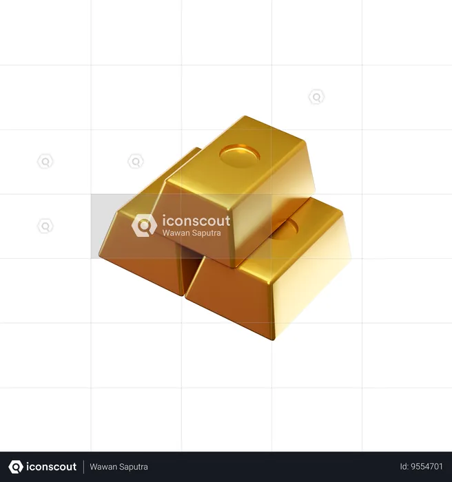 Gold Bars  3D Icon