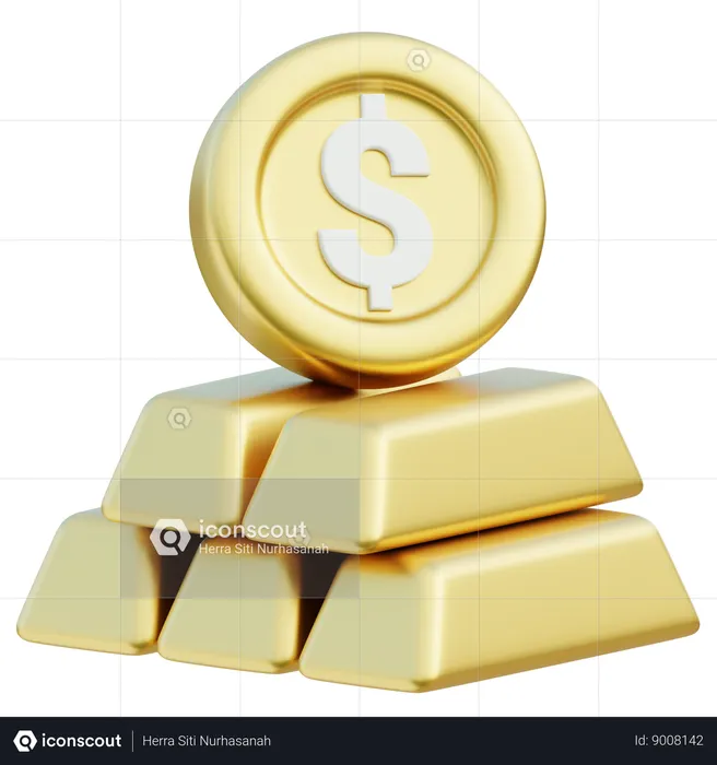 Gold Bars  3D Icon