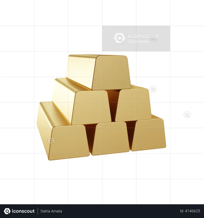 Gold Bars  3D Illustration