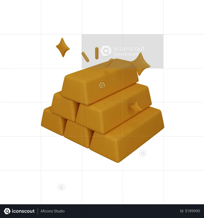 Gold bars  3D Icon
