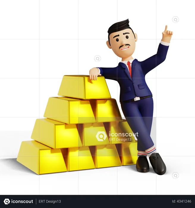 Gold Boy  3D Illustration