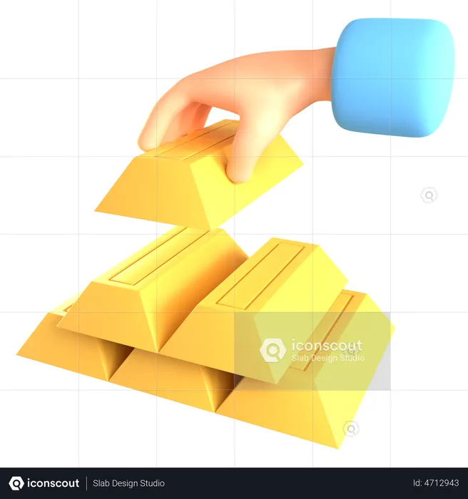 Gold Brick  3D Illustration