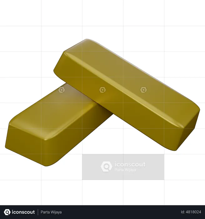 Gold Brick  3D Icon