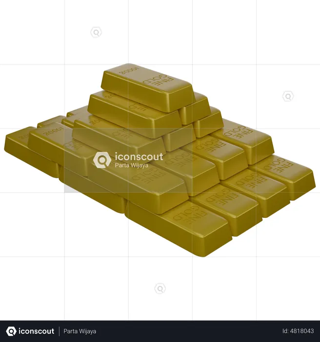 Gold Bricks  3D Icon