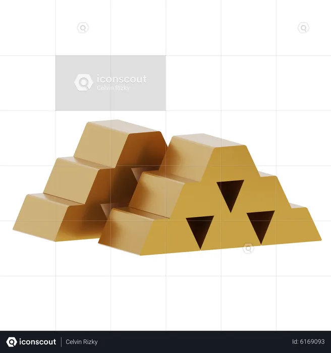 Gold Bricks  3D Icon