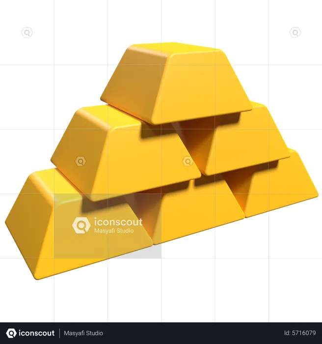 Gold Bricks  3D Icon