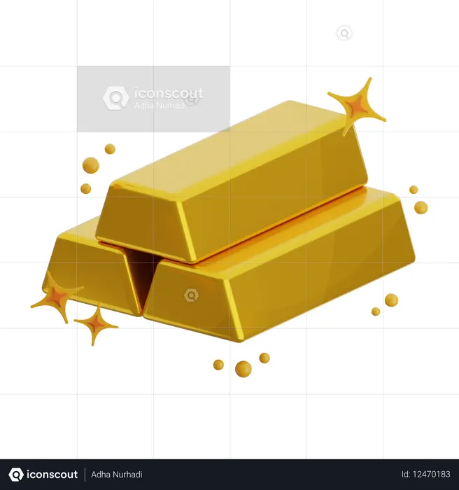 Gold Bricks  3D Icon