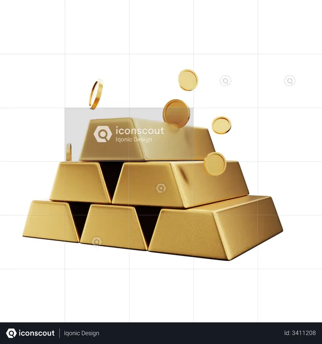 Gold Bricks  3D Illustration