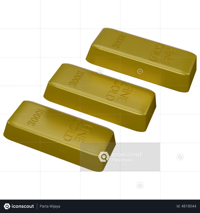 Gold Bricks  3D Icon