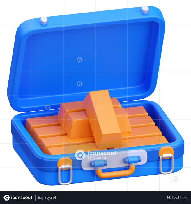 Gold Briefcase  3D Icon