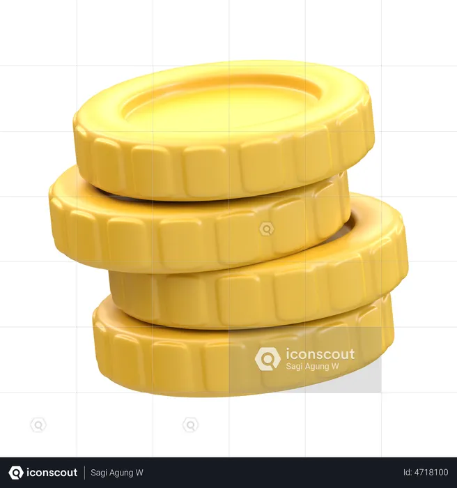 Gold Coin Stack  3D Illustration