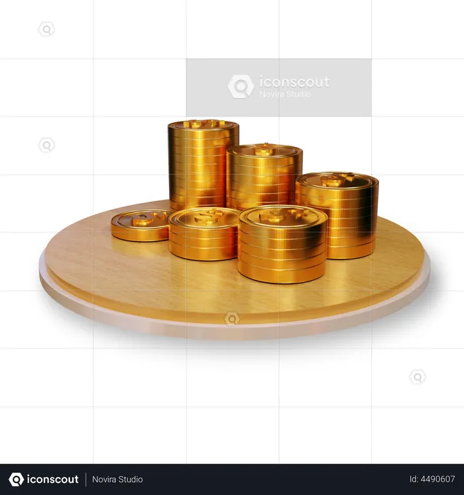 Gold coins  3D Illustration