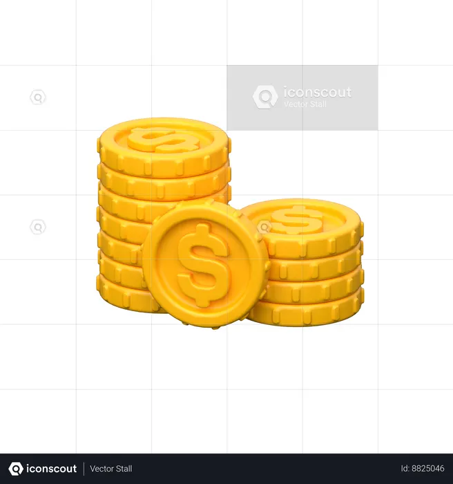 Gold Coins Stack  3D Icon