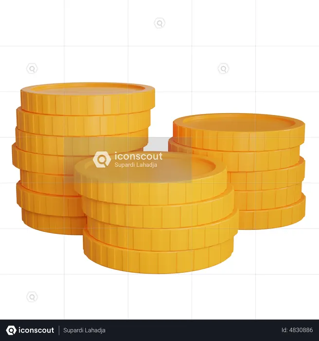 Gold Coins Stack  3D Icon