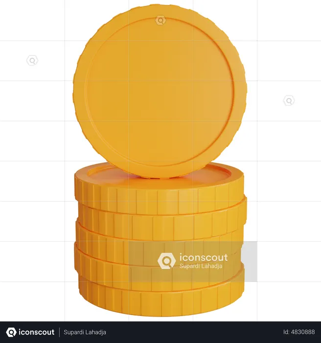 Gold Coins Stack  3D Icon