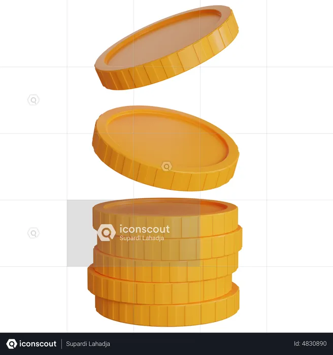 Gold Coins Stack  3D Icon