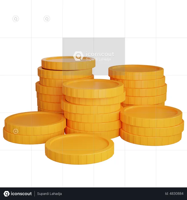 Gold Coins Stack  3D Icon