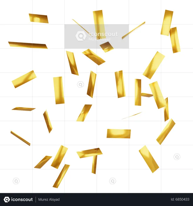 Gold Confetti Falls  3D Icon