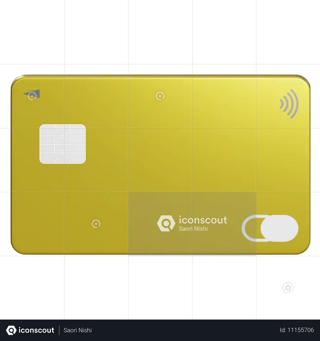 Gold Credit Card  3D Icon