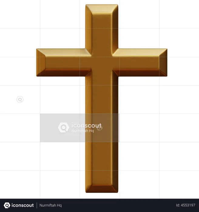 Gold Cross  3D Icon