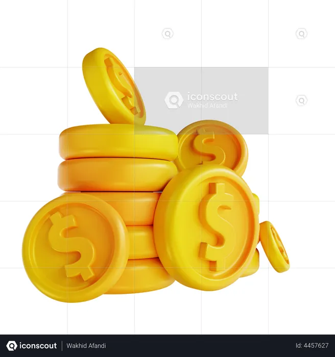 Gold Dollar Coin  3D Illustration