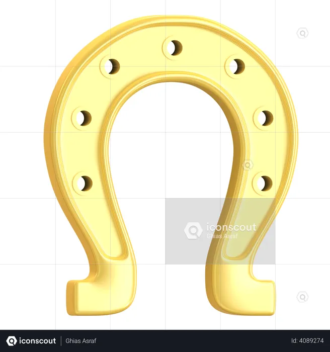 Gold Horseshoes  3D Illustration