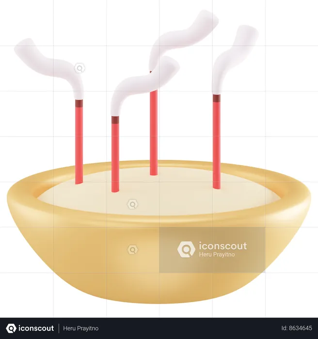 Gold Incense Pot  3D Icon