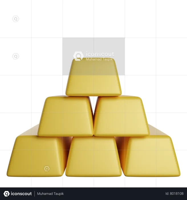 Gold Ingots  3D Icon