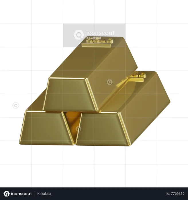 Gold Ingots  3D Icon