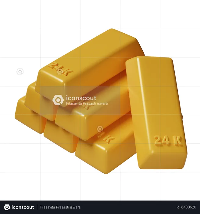 Gold Ingots  3D Icon