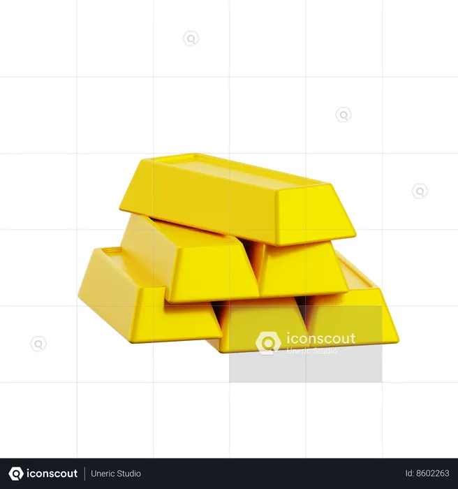 Gold Ingots  3D Icon