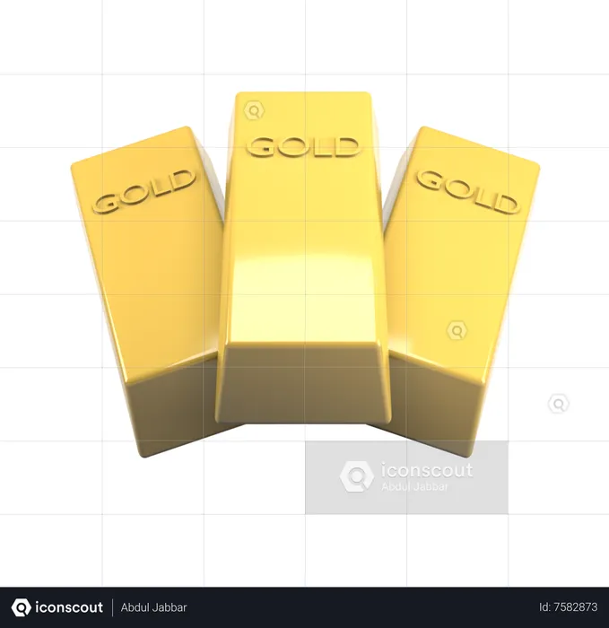 Gold Ingots  3D Icon