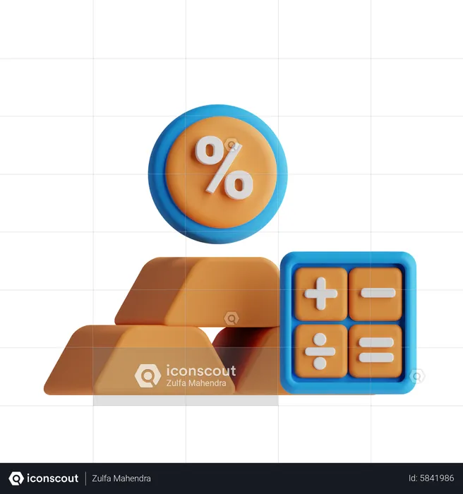Gold Interest Calculation  3D Icon
