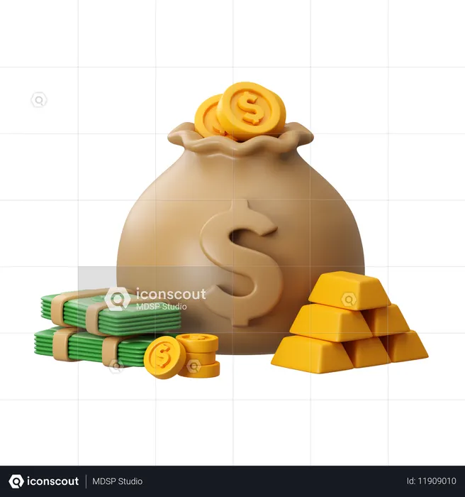 Gold Investment  3D Icon