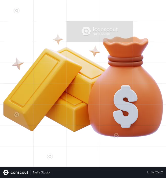 Gold Investment  3D Icon