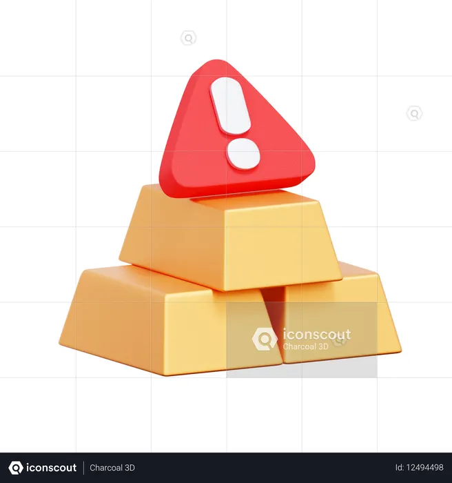 Gold Investment Risk  3D Icon