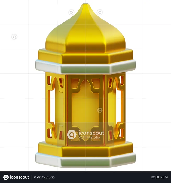 Gold Islamic Lantern  3D Icon