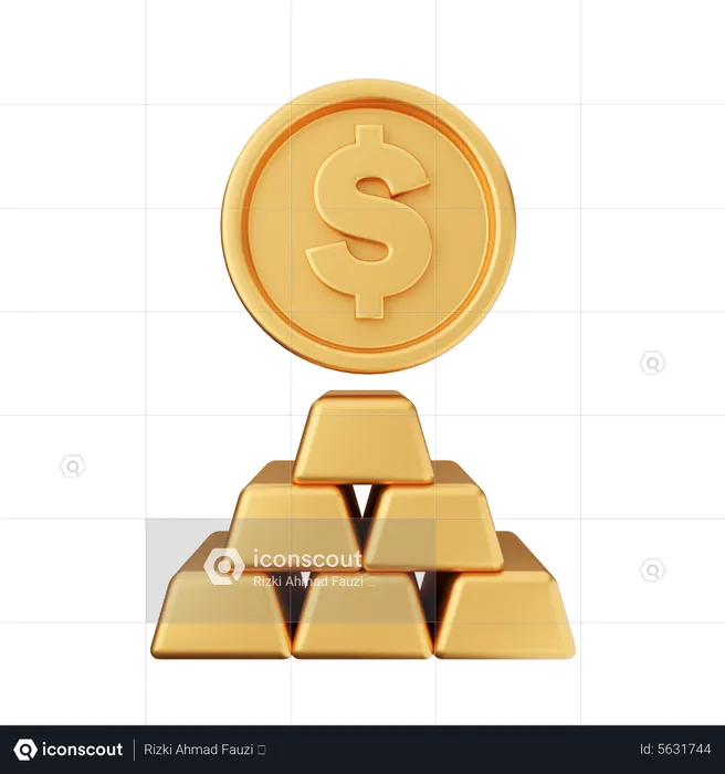 Goldener Keks  3D Icon