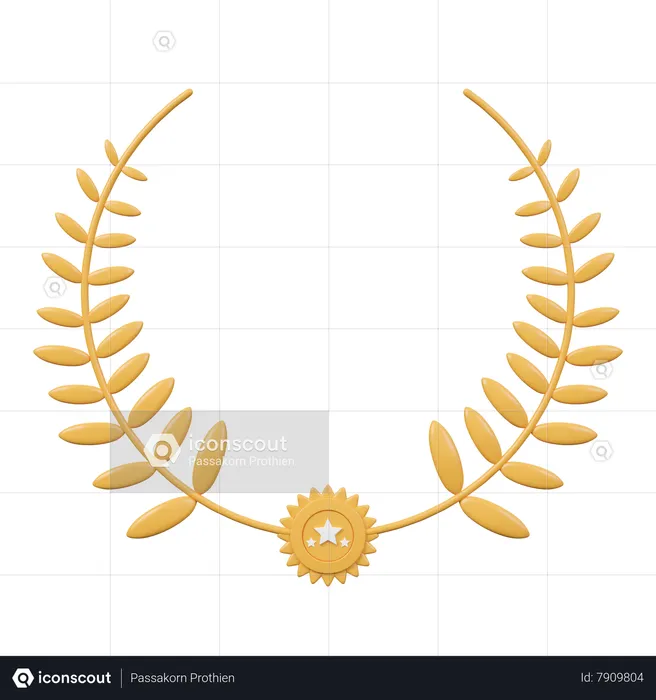 Gold Laurel  3D Icon