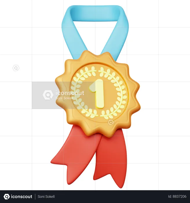 Gold Medal 1  3D Icon