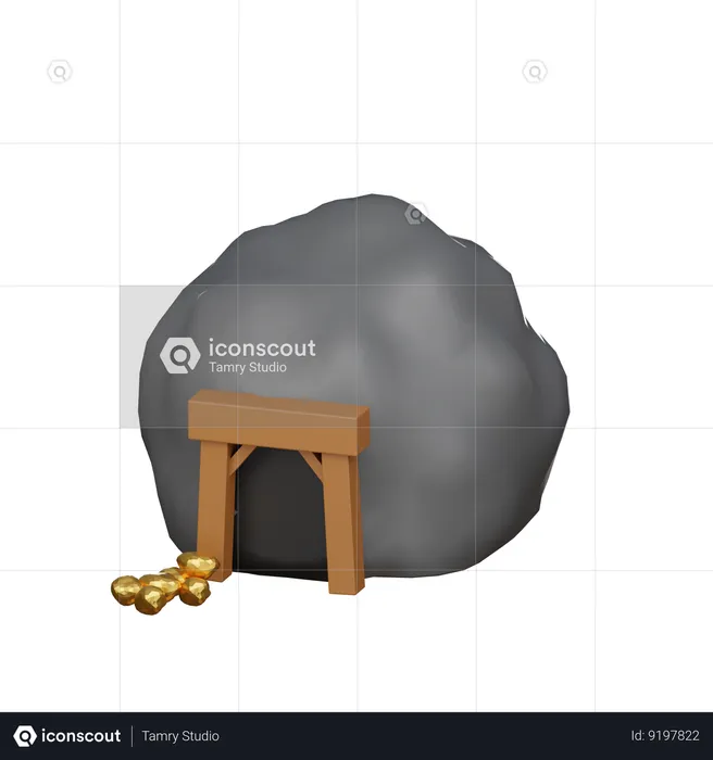 Gold mine  3D Icon