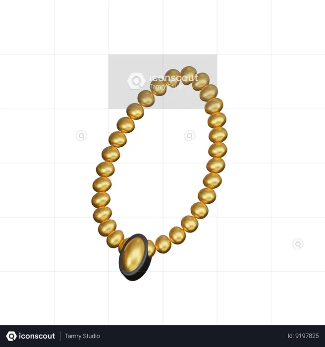 Gold necklace  3D Icon