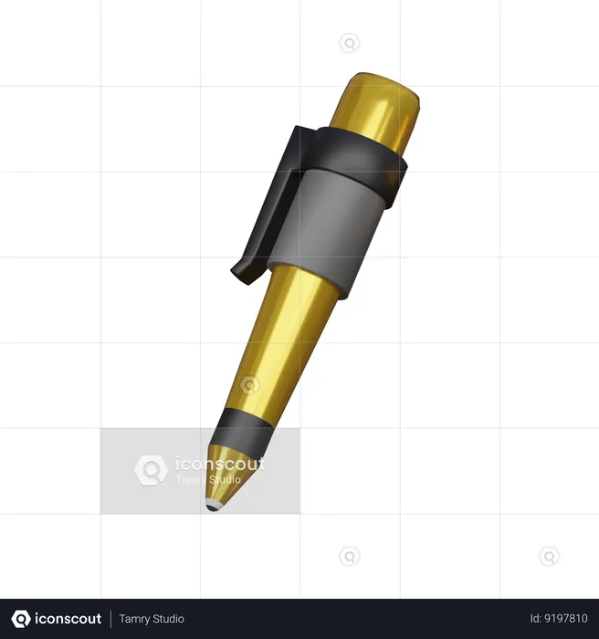 Gold pen  3D Icon