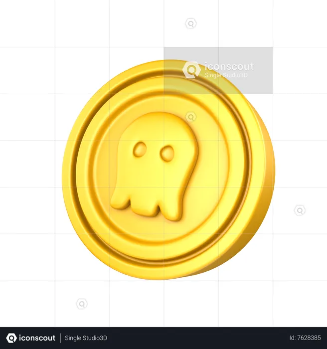 Gold Pirate Coin  3D Icon
