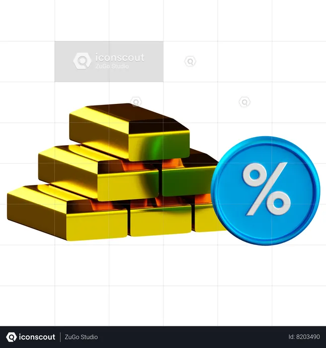 Gold Rate  3D Icon