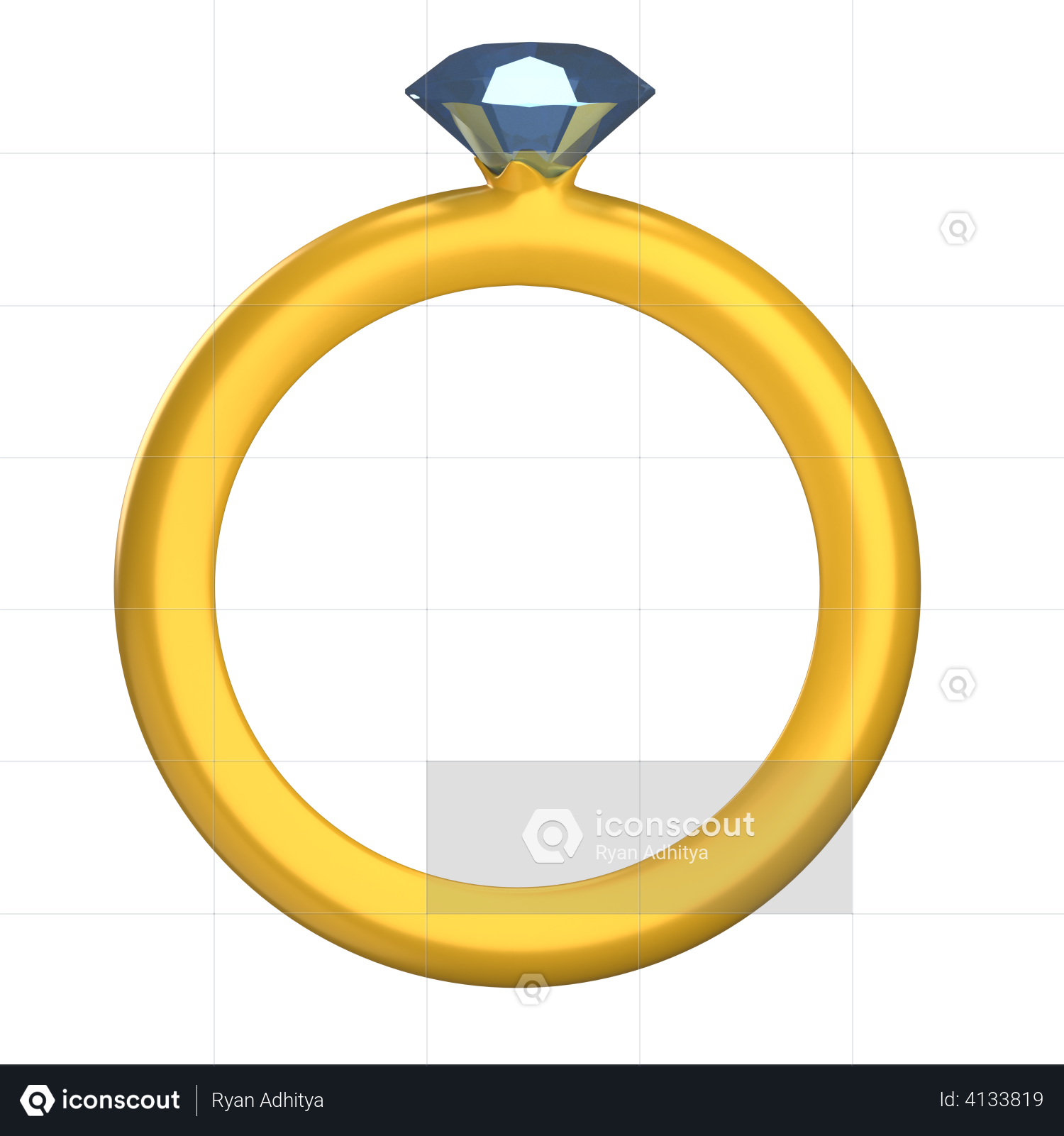 ROYALTY DIAMOND GOLD RING 3D मॉडल in आभूषण 3DExport
