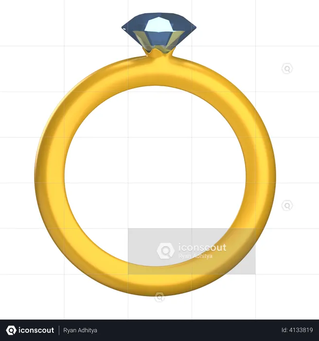 Gold Ring  3D Illustration