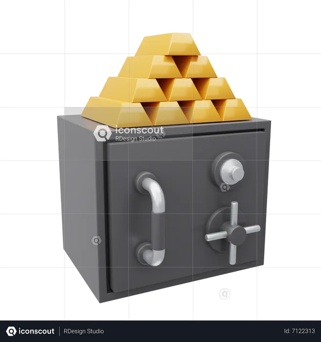 Gold Safe  3D Icon