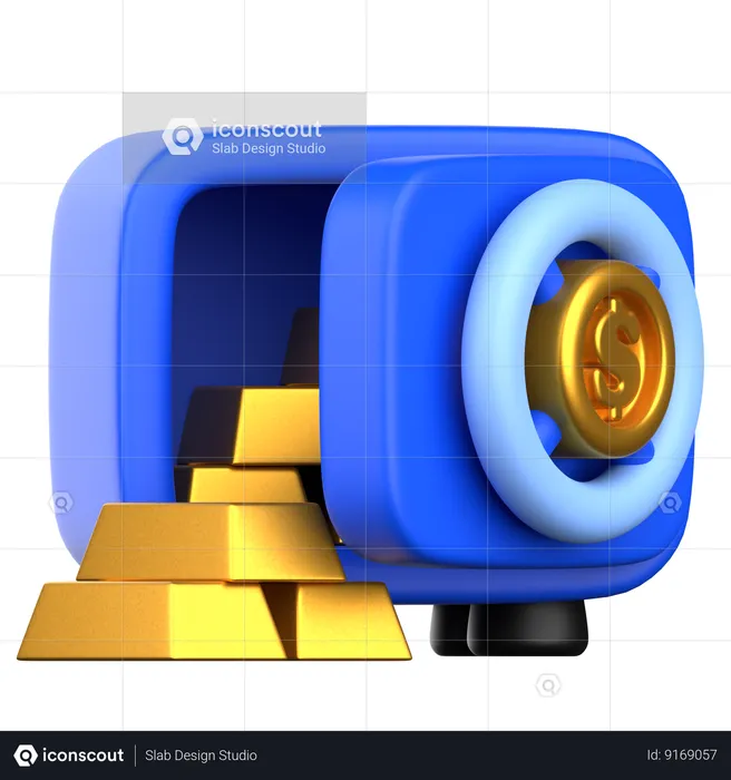Gold Safe Box  3D Icon